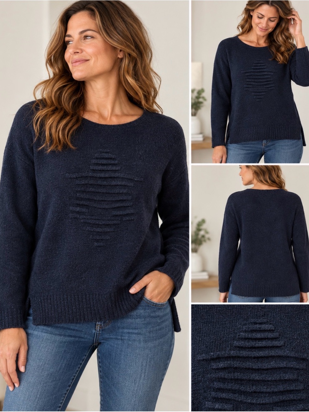 Philosophy Republic Clothing Navy Textured Sweater Size M